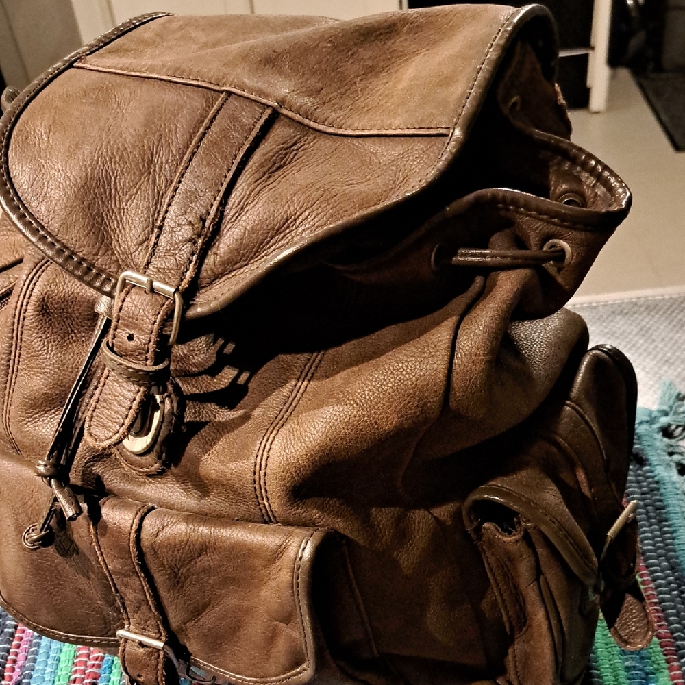 Vintage Brown Leather UNISEX Backpack